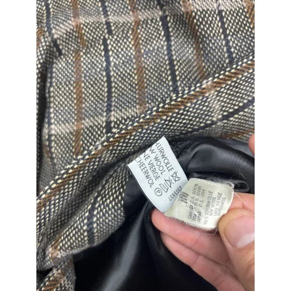 Vintage ESCADA By Margaretha Ley Skirt Suit Womens 36 Brown Plaid Wool Germany - Picture 7 of 11